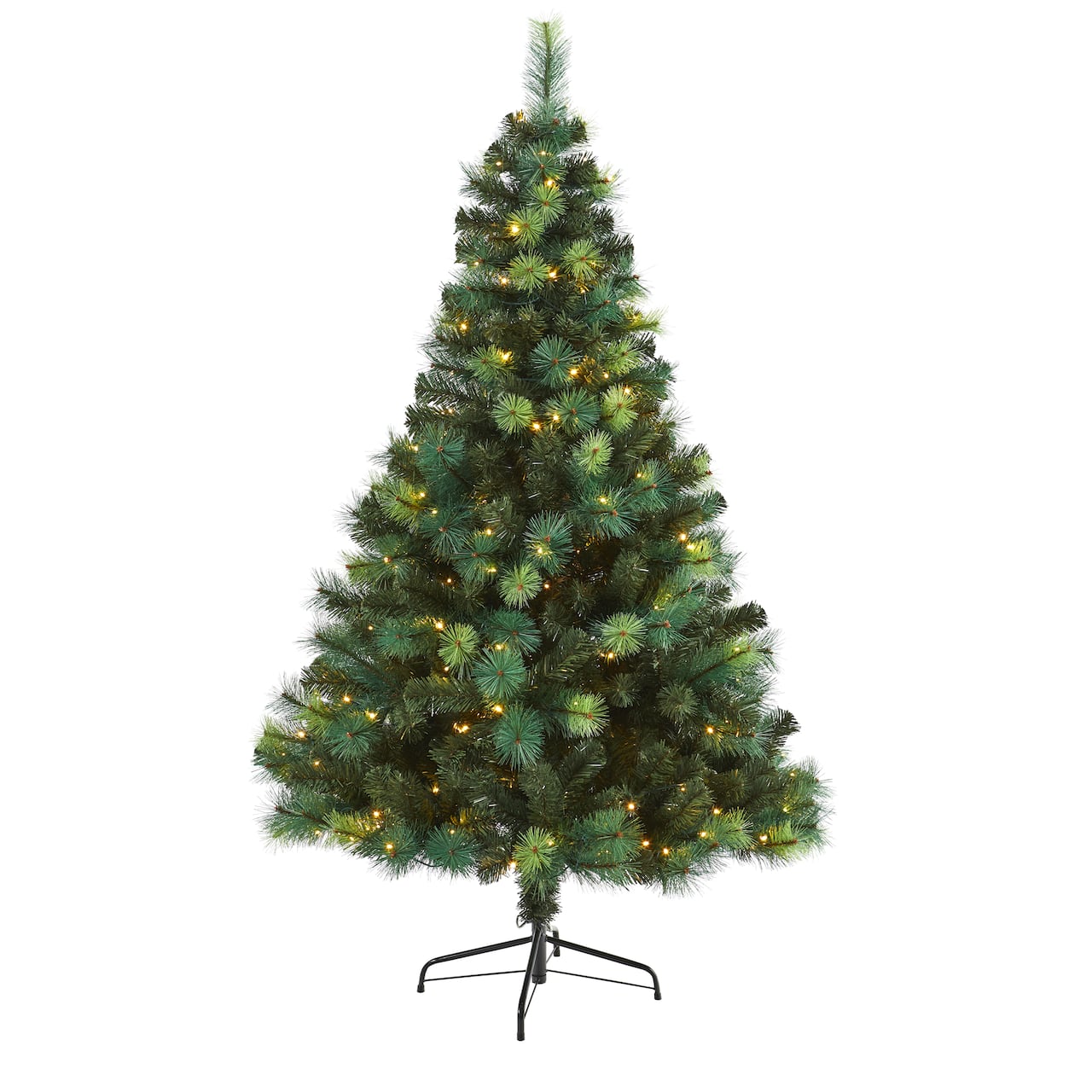 6ft. Pre-Lit Mixed Green Scotch Pine Artificial Christmas Tree with LED Lights